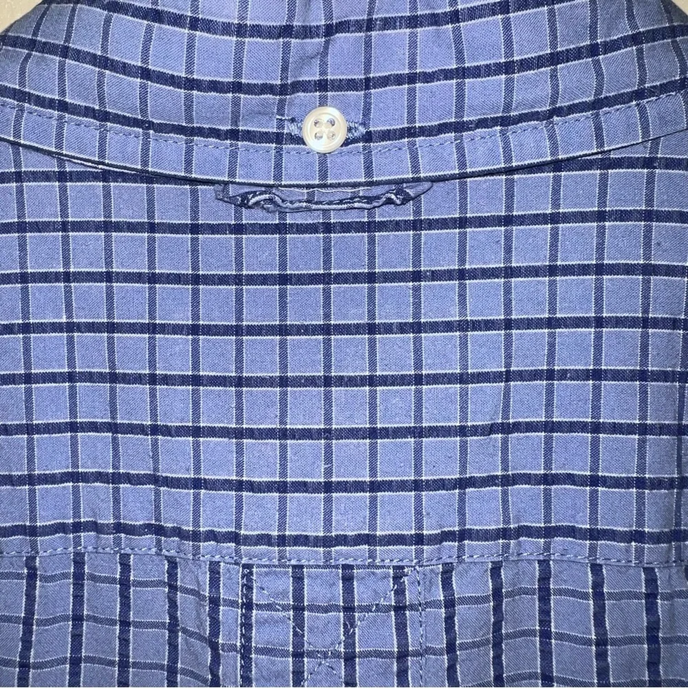 Eddie Bauer Men’s Small Blue Seersucker Checkered Short Sleeve Shirt - Picture 5 of 6